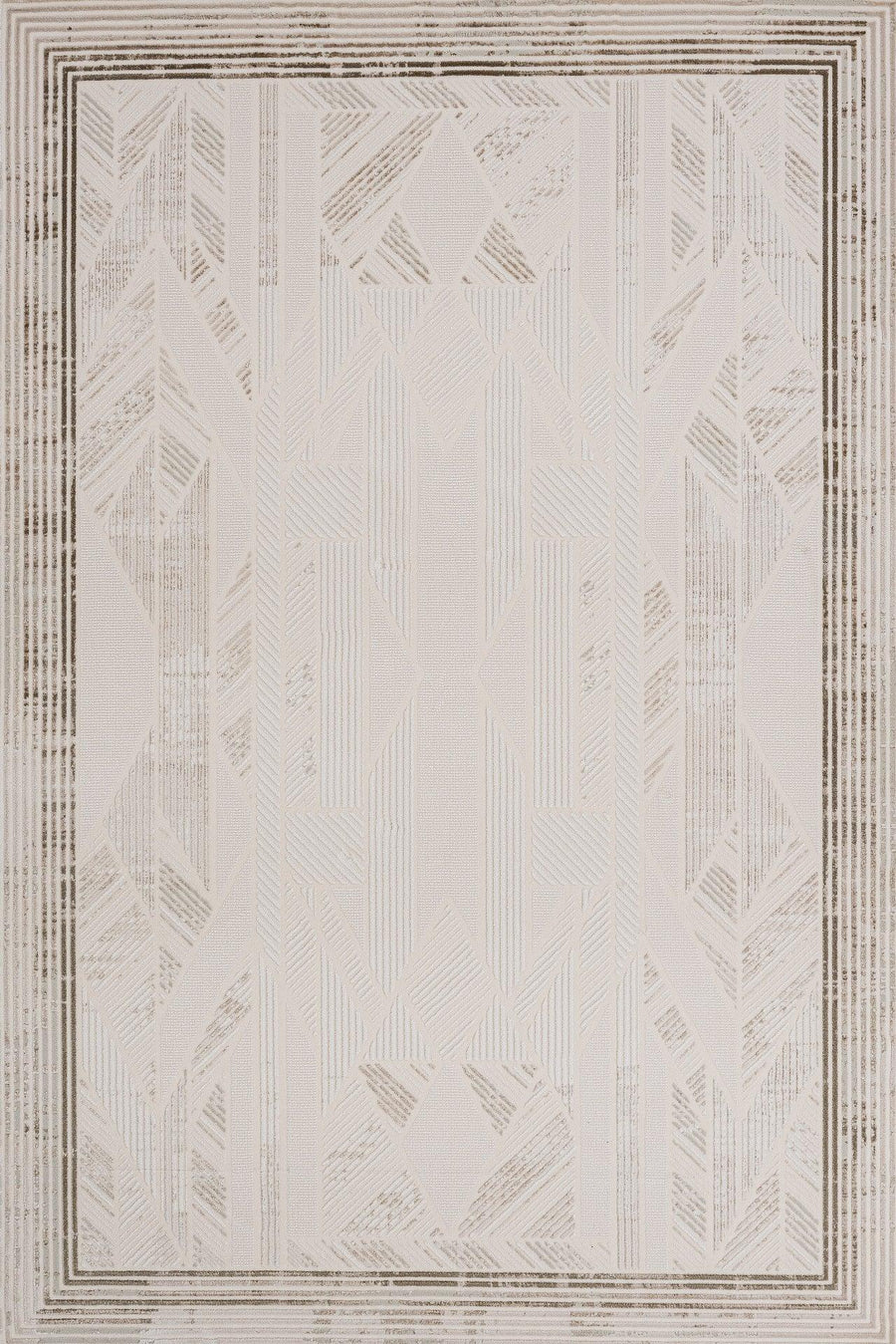 Bordürlü Iskandinav Viskon Halı - Yıkanabilir - Kaymaz Taban - Pati Dostu