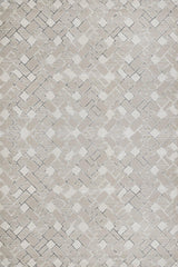 Beige Cream Modern Geometric Living Room Rug Knit - Cotton