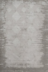Light Gray Dark Gray Distressed Geometric Living Room Rug Geometric squares - Cotton Digital Print