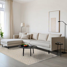 Bej Krem Baklava Desenli Bohem Triko Halı - Toz Vermez