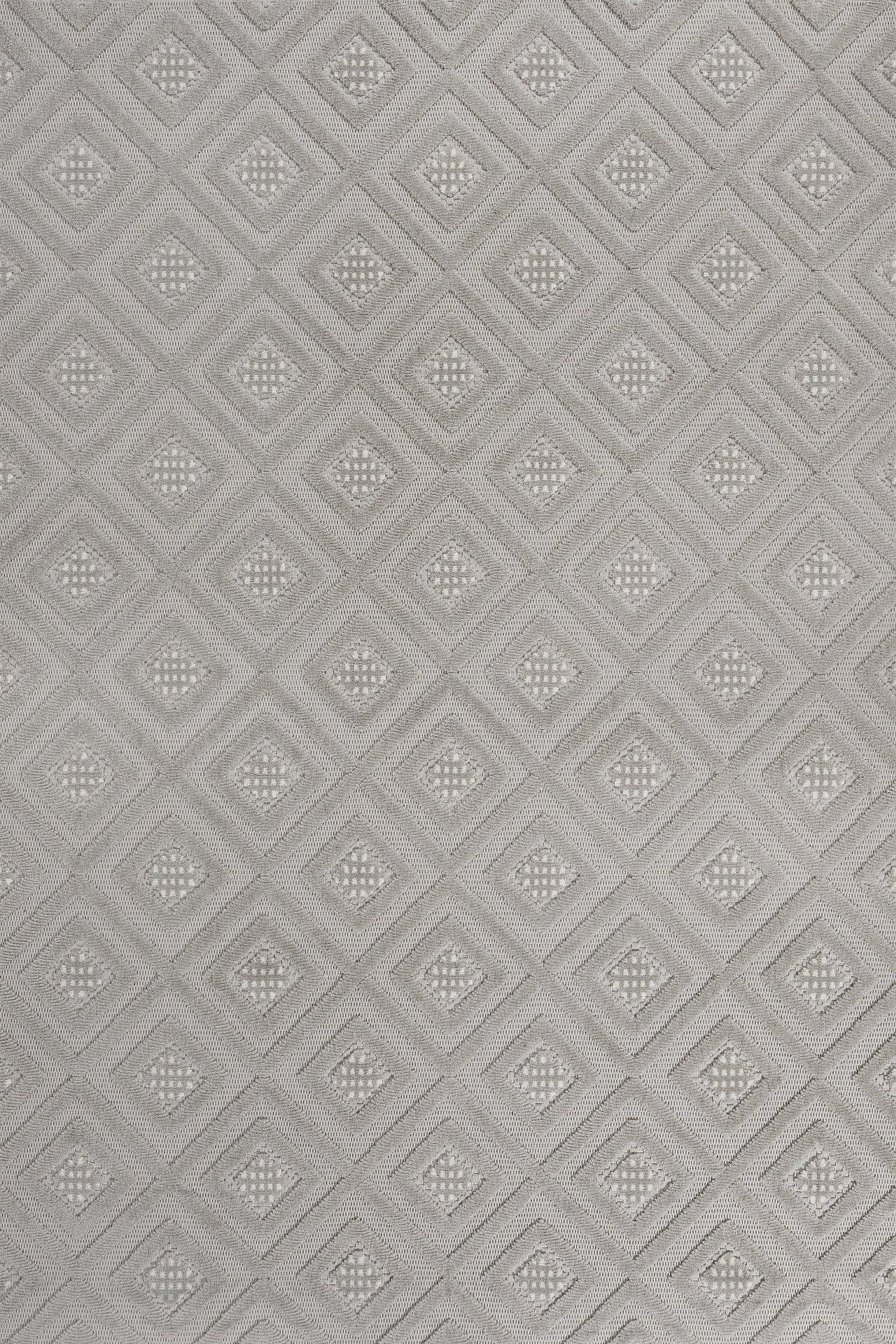 Beyaz Gri Baklava Geometrik Halı - Yıkanabilir - Kaymaz Taban - Pati Dostu