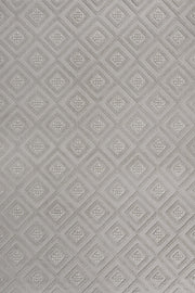 Beyaz Gri Baklava Geometrik Halı - Yıkanabilir - Kaymaz Taban - Pati Dostu
