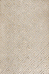 Beige Cream Modern Geometric Kitchen Rug Baklava - Cotton Digital Print