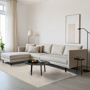 Milkweed Bej Geometrik Pamuk Makine Halısı