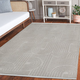 Gri Bohem Dokulu Triko Halı - Toz Vermez