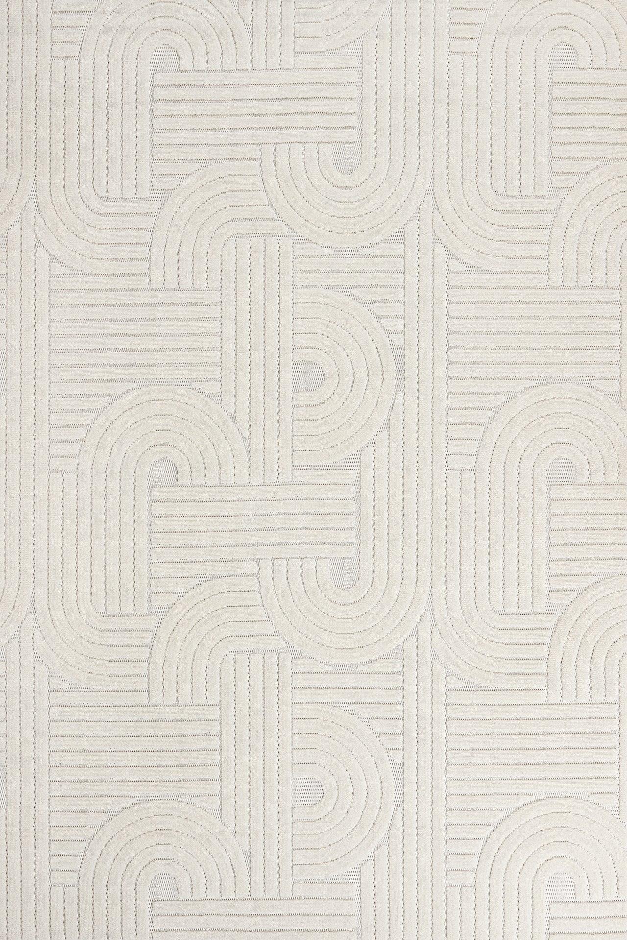 Beyaz Ekru Düz Minimalist Halı - Yıkanabilir - Kaymaz Taban - Pati Dostu