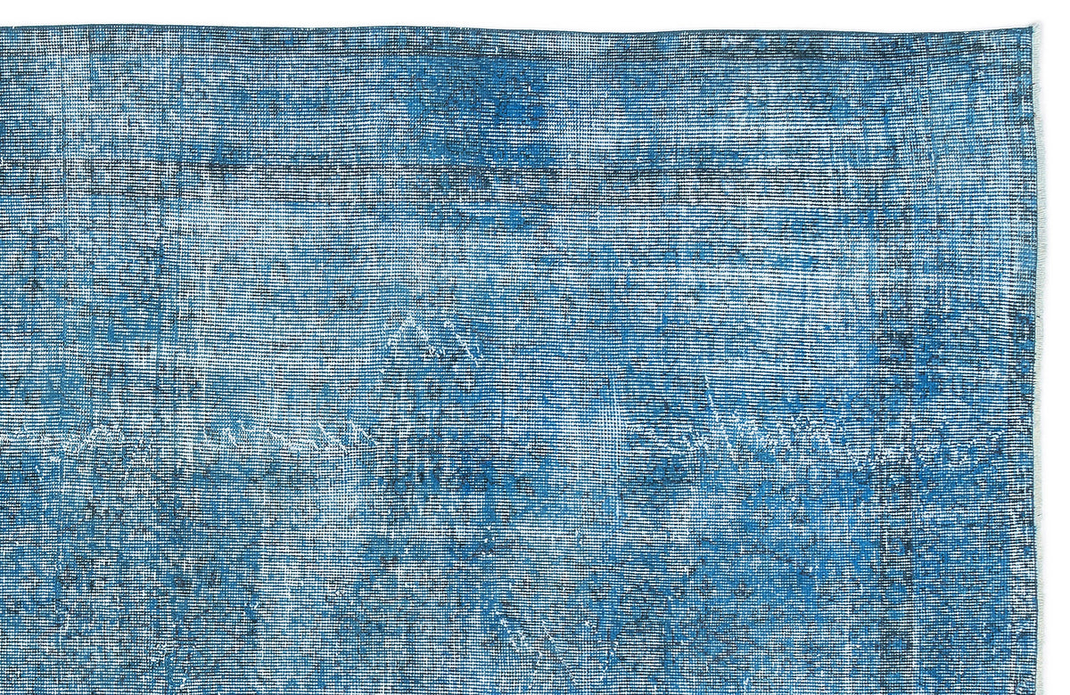 Tirena Turkuaz ve Mavi Soyut Desenli El Dokuma Halı 165x283 cm – detay görünümü