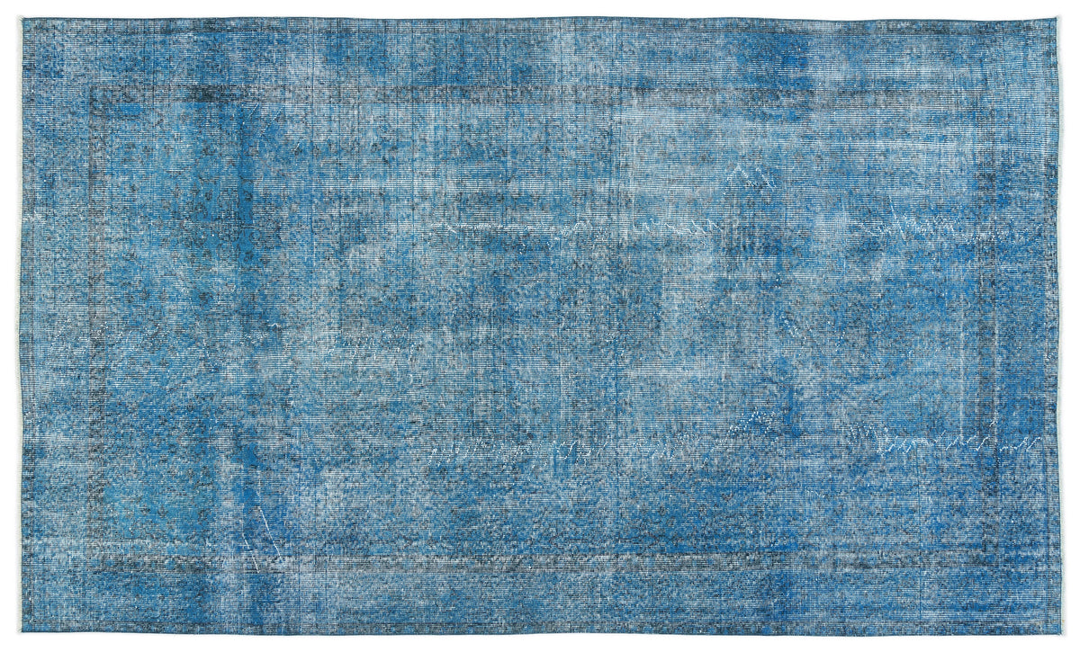 Tirena Turkuaz ve Mavi Soyut Desenli El Dokuma Halı 165x283 cm