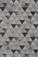 Gray Dark Gray Modern Geometric Living Room Rug Triangle - Cotton