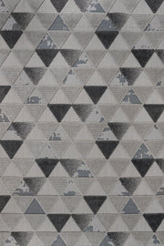 Antrasit Gri Geometrik Kareli Halı - Yıkanabilir - Kaymaz Taban - Pati Dostu
