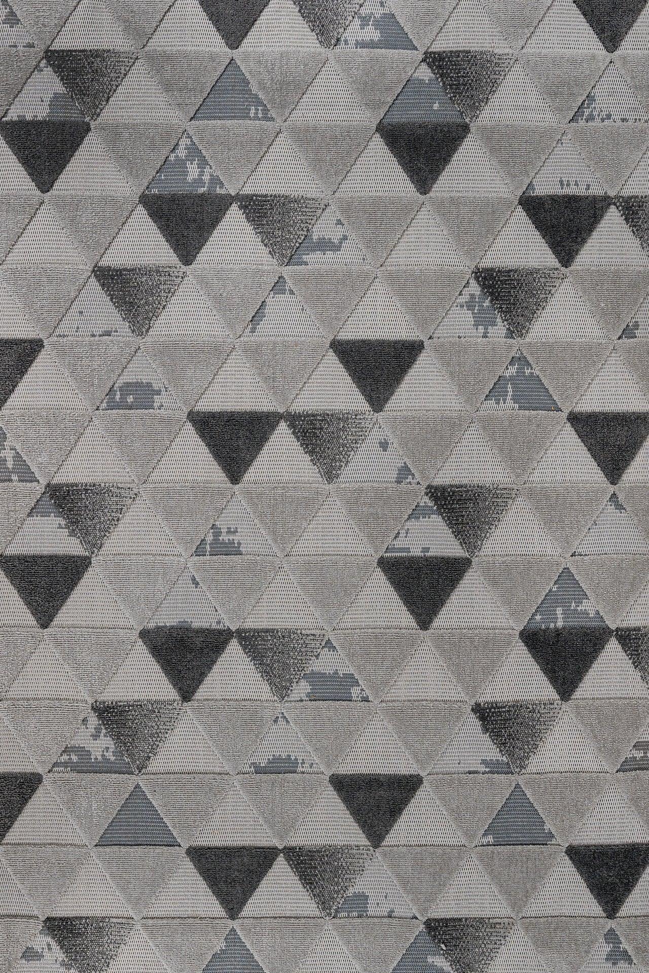 Antrasit Gri Geometrik Kareli Halı - Yıkanabilir - Kaymaz Taban - Pati Dostu