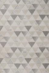Gray Beige Modern Geometric Living Room Rug Triangle - Cotton Digital Print