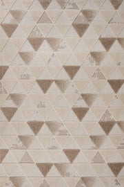 Bej Vizon Baklava Geometrik Halı - Yıkanabilir - Kaymaz Taban - Pati Dostu