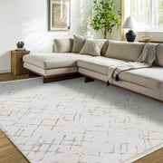 Pallavi Beyaz Modern Pamuk Makine Halısı