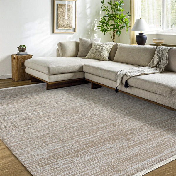 Vizon Dokulu Minimalist Halı - Yıkanabilir - Kaymaz Taban - Pati Dostu