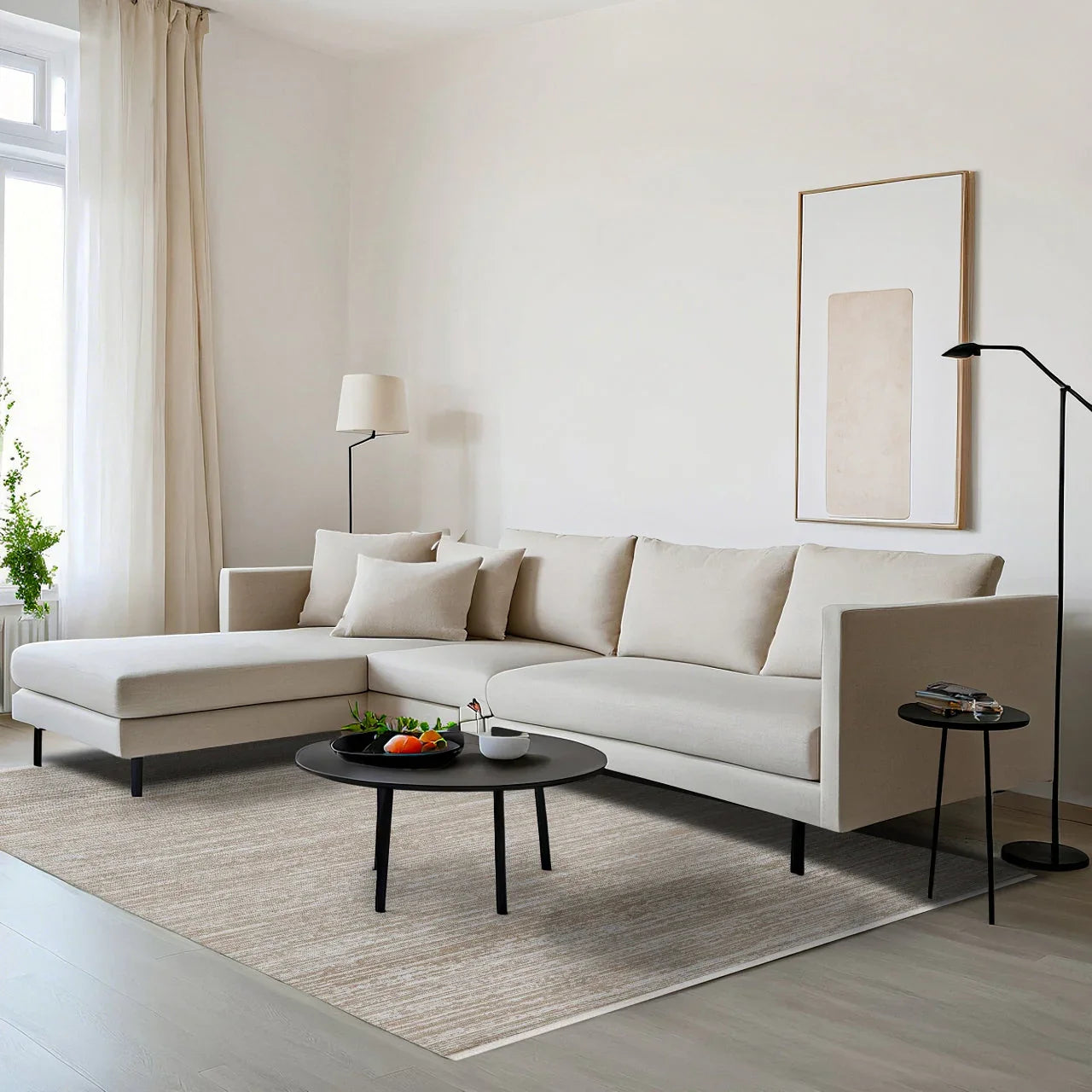 Vizon Dokulu Minimalist Halı - Yıkanabilir - Kaymaz Taban - Pati Dostu
