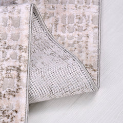 Bej Modern Akrilik Makine Halısı