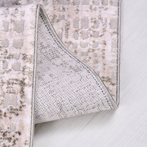 Bej Modern Akrilik Makine Halısı