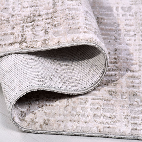 Bej Modern Akrilik Makine Halısı