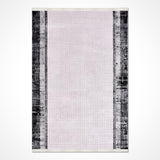 Abstract Modern Living Room Rug in Light Gray Black - Acrylic