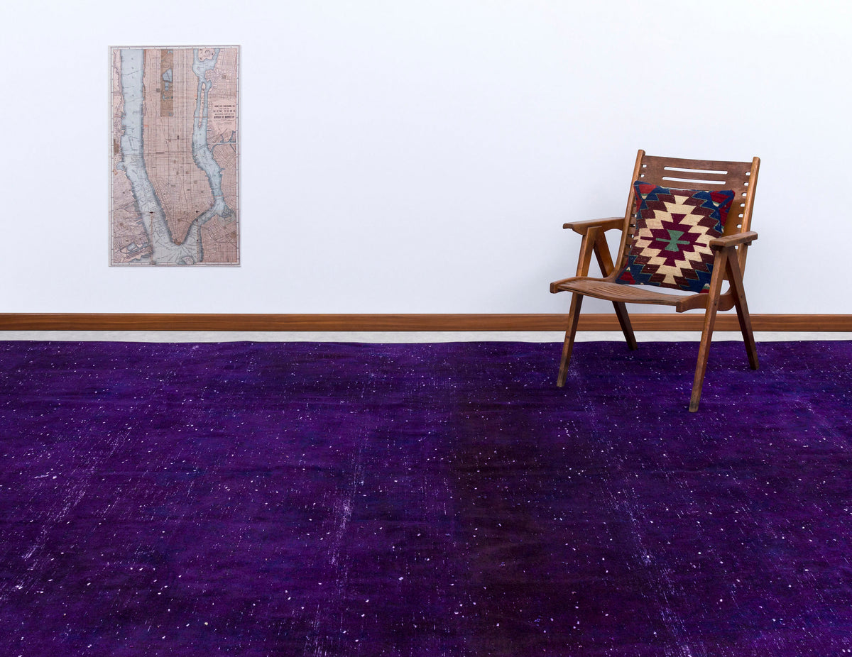 Navyel Mor ve Lacivert Düz El Dokuma Halı 287x393 cm – detay görünümü