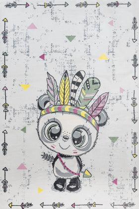 Antrasit Beyaz Bebek Eğitici Halı - Yıkanabilir - Kaymaz Taban - Pati Dostu