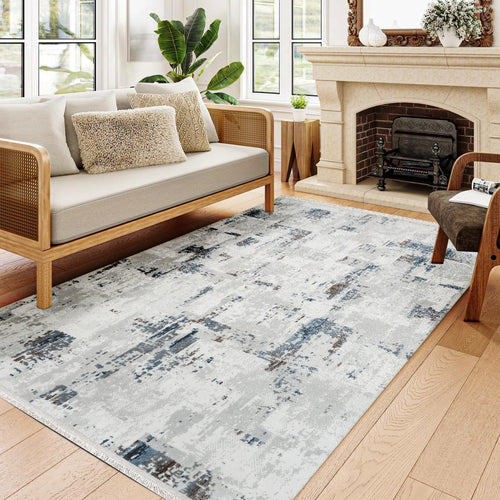 Paige Gri Modern Akrilik Makine Halısı