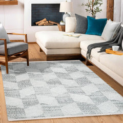 Phoenix Gri Geometrik Akrilik Makine Halısı