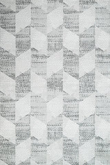 Light Gray White Modern Geometric Living Room Rug Triangles - Cotton