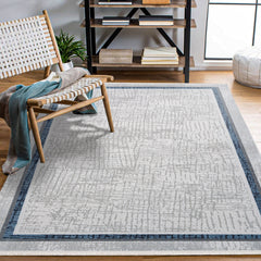 Annie Gri Çerçeveli Akrilik Makine Halısı