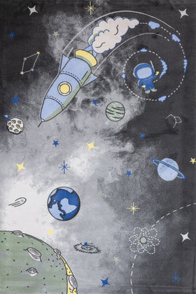 Beyaz Gri Bebek Eğitici Halı - Yıkanabilir - Kaymaz Taban - Pati Dostu