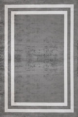 Outlet Digital Bedruckter Teppich Grau - Weiß 100x200 cm