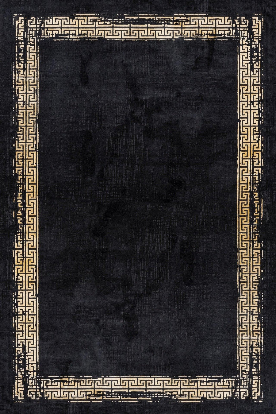 Bej Gold Bordürlü Desenli Halı - Yıkanabilir - Kaymaz Taban - Pati Dostu