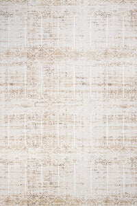 Cream and Beige Geometric Area Rug