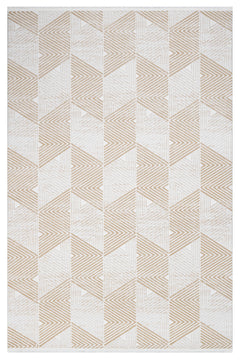 Cali Krem Geometrik Akrilik Makine Halısı