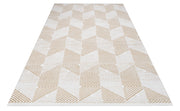 Cali Krem Geometrik Akrilik Makine Halısı