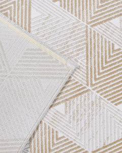 Cali Krem Geometrik Akrilik Makine Halısı