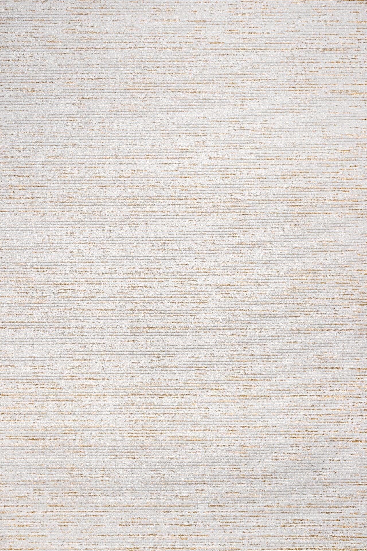 Beyaz Ekru Beyaz Çizgili Minimalist Halı - Yıkanabilir - Kaymaz Taban - Pati Dostu