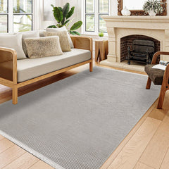 Palmer Gri Çizgili Akrilik Makine Halısı