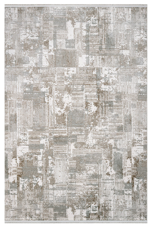 Melissa Gray Striped Acrylic Machine Rug