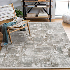 Melissa Gri Çizgili Akrilik Makine Halısı