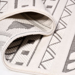 Chloe Gri Geometrik Polyester Makine Halısı