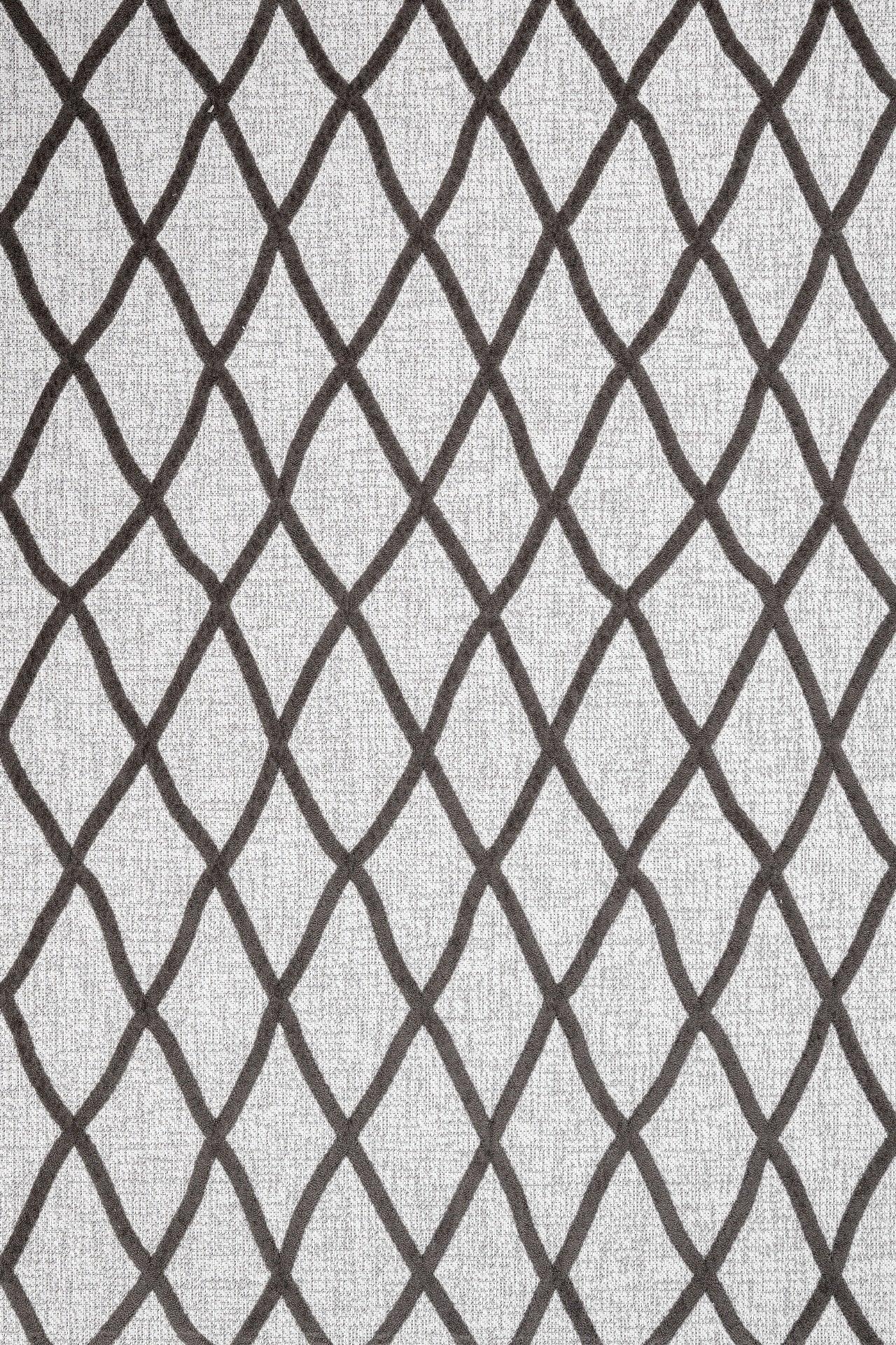 Gri Baklava Geometrik Halı - Yıkanabilir - Kaymaz Taban - Pati Dostu