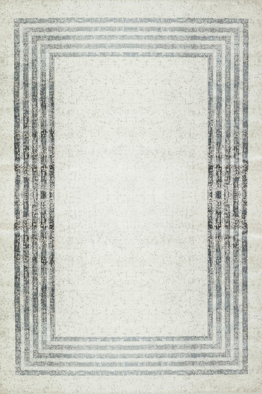 Geometric Cream & Grey Area Rug, Machine Washable – in the hallway