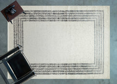 Krem Çerçeveli Modern Etnik Desenli Halı  | Makinada Yıkanabilir | Hav Toz Vermez | Leke Tutmayan | Kaymaz Taban | Dijital Makine Baskı | Salon Yolluk Mutfak Halısı