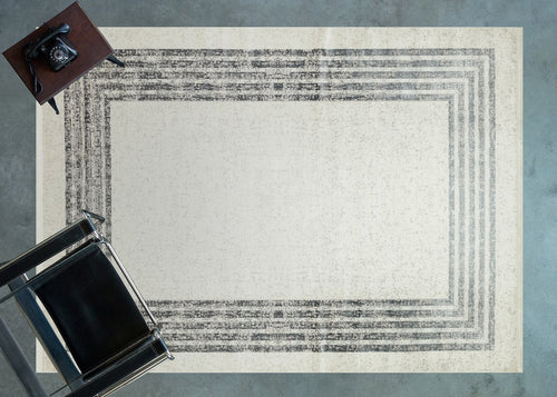 Krem Çerçeveli Modern Etnik Desenli Halı  | Makinada Yıkanabilir | Hav Toz Vermez | Leke Tutmayan | Kaymaz Taban | Dijital Makine Baskı | Salon Yolluk Mutfak Halısı