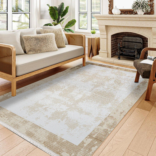 Briar Bej Çerçeveli Akrilik Makine Halısı