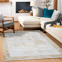 Briar Bej Çerçeveli Akrilik Makine Halısı