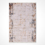 Beige Grey Modern Living Room Rug - Acrylic
