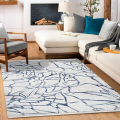 Mallory Beyaz Modern Akrilik Makine Halısı